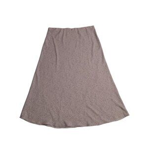 Halogen Bias Cut Pink Adobe Gray Dotted Lightweight A-line Skirt Women's Size XL